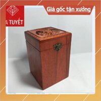 [Nội Thất Mộc] HỘP ĐỰNG CHÈ GỖ HƯƠNG ĐỤC CHẠM ĐẦU RỒNG SIÊU ĐẸP LOẠI TO CAO - ẢNH THẬT