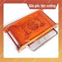 [Nội Thất Mộc] Khay trà chân cuốn gỗ hương-Khay trà cuốn thư-Khay trà gỗ hương