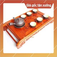 [Nội Thất Mộc] Khay trà chân cuốn gỗ hương-Khay trà cuốn thư-Khay trà gỗ hương