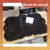 [Nội Thất Mộc] Khay trà gỗ gụ nguyên khối trạm dây nho