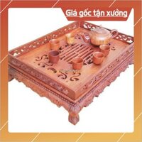 [Nội Thất Mộc] Khay trà rông chầu gỗ hương-Khay trà chân quỳ gỗ