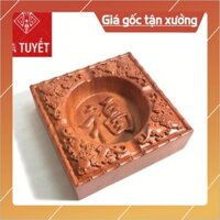 [Nội Thất Mộc] (RẺ NHẤT) GẠT TÀN VUÔNG NGUYÊN KHỐI GỖ HƯƠNG ĐỎ CHẠM CHỮ - HÀNG CAO CẤP