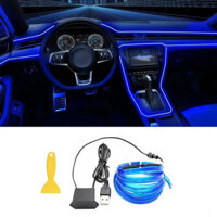 Nội Thất Ô Tô Dây Đèn Neon EL Dây Đèn Trang Trí Cho Tự Động DIY Linh Hoạt Xung Quanh Ánh Sáng USB Đảng Bầu Không Khí Diode