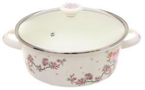 Nồi thép Nippon tráng men nắp kính 26 cm Fujihoro SKW-32G