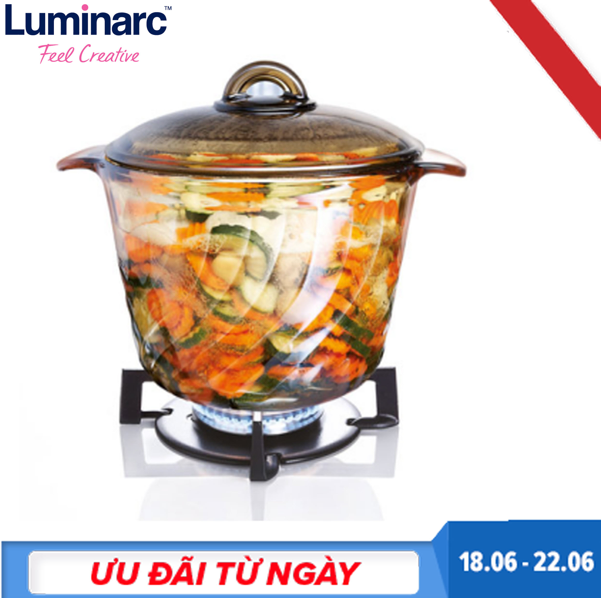 Nồi thủy tinh Luminarc Amberline Trianon D2795 3.5L