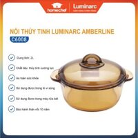 Nồi thủy tinh Luminarc Amberline C6008, dung tích 2L, dùng bếp ga, hồng ngoại, sản xuất tại Pháp | Hàng chính hãng