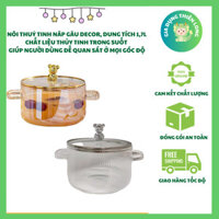 Nồi Thủy Tinh Nắp Gấu Chịu Nhiệt Đa Năng Trang Trí và Nấu Ăn Thân Thiện Với Mọi Nhà