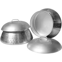 Nồi tráng bánh cuốn truyền thống, chất liệu nhôm nguyên chất, dày dặn, bền, đẹp size từ 28 đến 40cm-đủ phụ kiện đi kèm