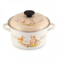 Nồi Tráng Men Cao Cấp Nhật Bản Fujihoro Hoa Văn Con Mèo  KIT-1.5