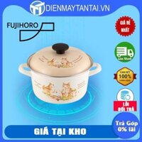 Nồi Tráng Men Cao Cấp Nhật Bản Fujihoro Hoa Văn Con Mèo  KIT-1.5
