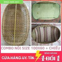 Nôi Tre Đặt Nằm Võng Cho Bé Size 100x65 Kèm Chiếu Lót Nôi Tre