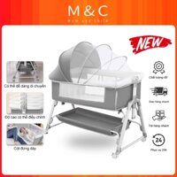 Nôi Trẻ Em Nôi Gấp Gọn Chống Trào Ngược Tùy Chỉnh Độ Cao Đa Năng Kèm Màn Chống Côn Trùng