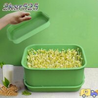 Nồi trồng bát ăn mầm 2KSR525, màu xanh lá cây có khay đựng mầm, Nồi hạt đậu nhựa