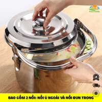 Nồi ủ nhiệt chân không đế gang 6.8 lít Thermal Cooker hầm gà hầm xương nấu cháo ⚡ Dùng cho mọi loại bếp⚡