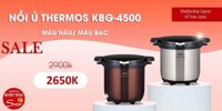 Nồi ủ Thermos 4.5l có 2 màu nâu và bạc sáng bóng