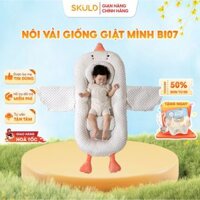Nôi vải ngủ chung giường ngỗng BI07, chất liệu nhung 3D kèm gối chặn hạt đậu em ái, chống giật mình SKULD