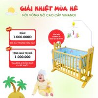 Nôi võng gỗ Vinanoi cao cấp tích hợp Camera AI giám sát thông minh