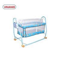 Nôi Võng Tự Động Giá Rẻ Cho Bé Tối Đa 20kg VINANOI-Lồng Nôi Có 2 Màu Xanh, Hồng-Khung Thép Sơn Tĩnh Điện-Máy Đưa Nôi Êm