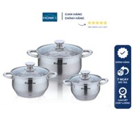 Nồi vung kính inox đáy 5 lớp sử dụng được trên bếp từ, bếp hồng ngoại và bếp ga,... KANGAROO KG878 nhiều size