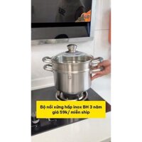 Nồi Xửng Hấp INOX 304 Hai Tầng, Đáy 5 Lớp hcm