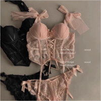 Nội y cao cấp dáng corset kèm đai kẹp tất 3 màu siêu yêu CB53 CICI BONITA HCM - Mẫu mới