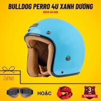 Nón 3/4 Bulldog Perro 4U Xanh Dương Bóng