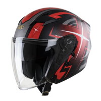 Nón 3/4 ROC R02 2 Kính Đen Đỏ Nhám