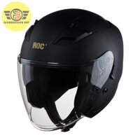 Nón 3/4 ROC R02 2 Kính Đen Nhám