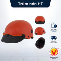 Nón bảo hiểm 1/2 đạt chất lương sơn nhám màu cam đỏ nửa đầu lỗ thông gió cao cấp