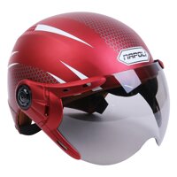 Nón Bảo Hiểm 1/2 Đầu Napoli N077 Kính Chắn Gió (Màu đỏ tem trắng)