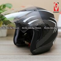 Nón Bảo Hiểm 3/4 Có Kính - Napoli 039 Carbon Trắng