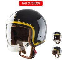 Nón bảo hiểm 3/4 kính âm Royal M139 V10 Đen (tặng balo rút)