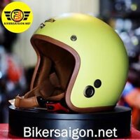 Nón Bảo Hiểm 3/4 Napoli Cao Cấp Vàng Lồng Nâu