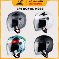 Nón bảo hiểm 3/4 Royal 2 kính M268,mũ bảo hiểm 3 4 có kính chắn gió,đi được cả ngày và đêm,bảo hành 12 tháng