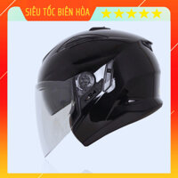 Nón Bảo Hiểm 3/4 Zeus 613B Đen Bóng Chính Hãng Tặng Kèm Khăn Trùm Đầu Ninja