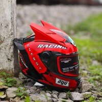 Nón Bảo Hiểm AGU Tem Racing 15 - Tặng Cặp Sừng+ Đuôi Gió - SIÊU HOT