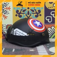 Nón bảo hiểm Captain America có kèm kính uv phi công,mũ bảo hiểm nửa đầu cao cấp,free size,bảo hành 12 tháng