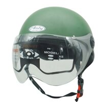 Nón bảo hiểm chính hãng cho nam nữ, nón bảo hiểm thời trang 1/2 đầu kính ngắn, AMBY HELMET xanh ngọc