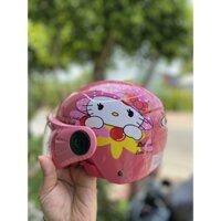 Nón bảo hiểm cho bé có kính chắn gió họa tiết hoạt hình dễ thương dành cho bé từ 4-7 tuổi