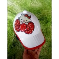 Nón bảo hiểm đính đá mèo hello kitty Nơ