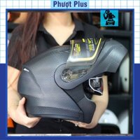 Nón Bảo Hiểm Fullface Royal M179 Vân Carbon - Mũ Lật Cằm 2 Kính Đi Cả Ngày Và Đêm