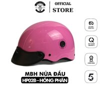 Nón bảo hiểm Hpro helmet, kiểu dáng nón sơn, màu hồng phấn nữ tính điệu đà, an toàn chất lượng, Freesize(52-56cm)