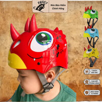 Nón Bảo Hiểm Khủng Long 3 sừng, sừng bằng cao su mềm an toàn cho bé