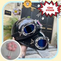 Nón Bảo Hiểm Kính Phi Công Kèm Phụ Kiện Bông Hoa Dễ Thương, Mũ Bảo Hiểm 1/2 Đầu Kính Phi Công CUTE CAT