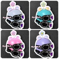 Nón Bảo Hiểm Kính Phi Công Nửa Đầu - Mũ Bảo Hiểm Sơn Nhám Kèm Tai Chuột 2 Màu + Bông Hoa Siêu Cute