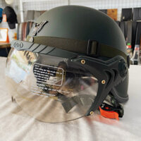 NÓN BẢO HIỂM LÍNH ĐỨC VIA CÓ KÍNH