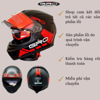 Nón Bảo Hiểm mũ bảo hiểm full face 2 kính liền hàm GRO HELMET ST26 chính hãng chắn gió dành cho dân chuyên phượt