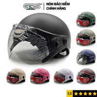 Nón bảo hiểm nửa đầu có kính GRS HELMETS A33K,A737K, an toàn, tiện dụng, thời trang cho nam nữ Freesize (vòng đầu 55-59)