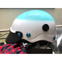 Nón Bảo Hiểm Nửa Đầu - Mũ Bảo Hiểm Nửa Đầu 1/2 - Sơn Phủ Nano 2 Màu - Gắn 7 Ốc Titan Gr5 Siêu Đẹp