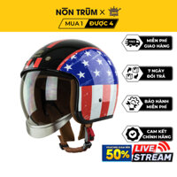 Nón bảo hiểm Royal M139 kính âm tem V15 cờ mỹ cho nam và nữ đi xe máy chính hãng tại Nón Trùm